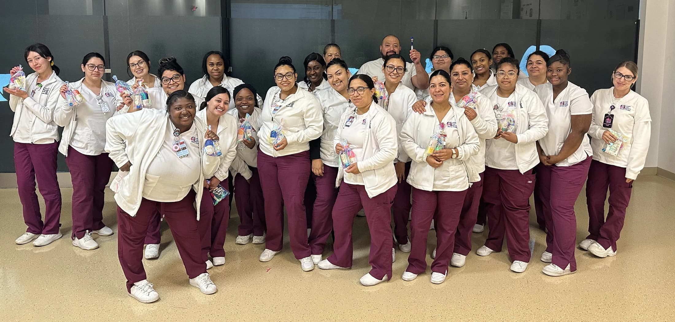 Vocational Nursing students gather together in a Moreno Valley classroom.
