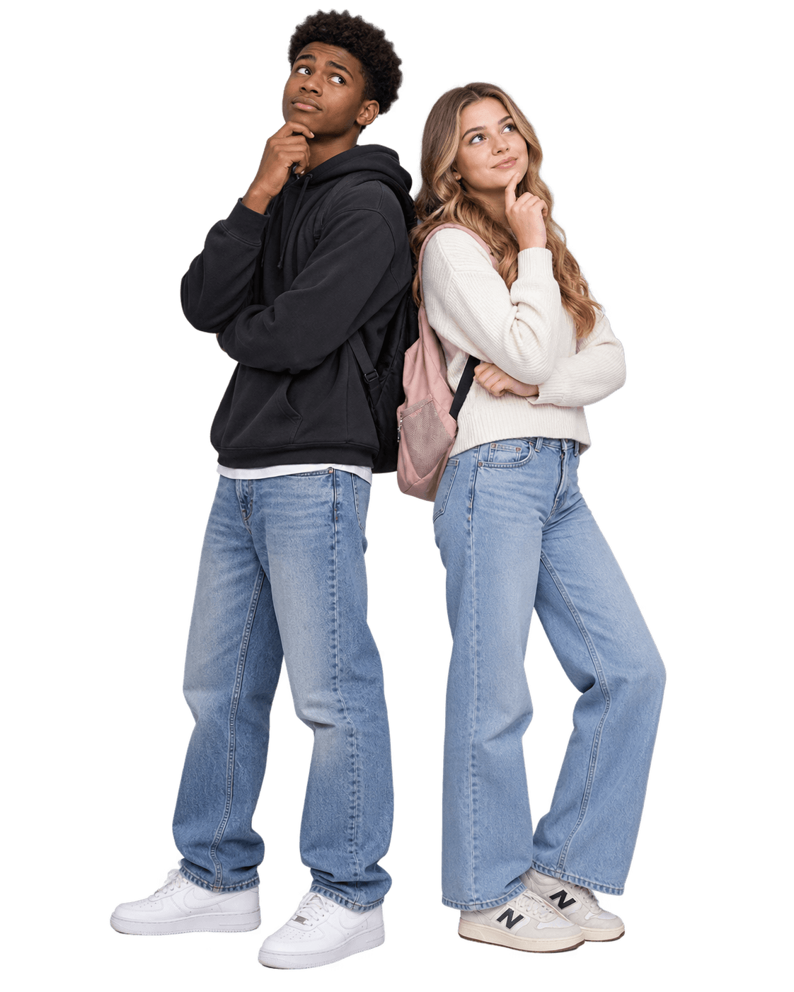 Two high school students considering their career options